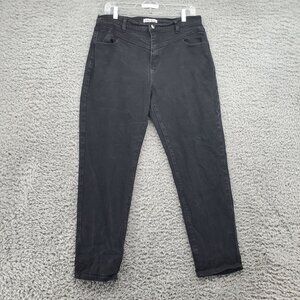 Luna Nora Jeans Womens 12 Black Stretch Straight Leg High Rise Retro Vibe